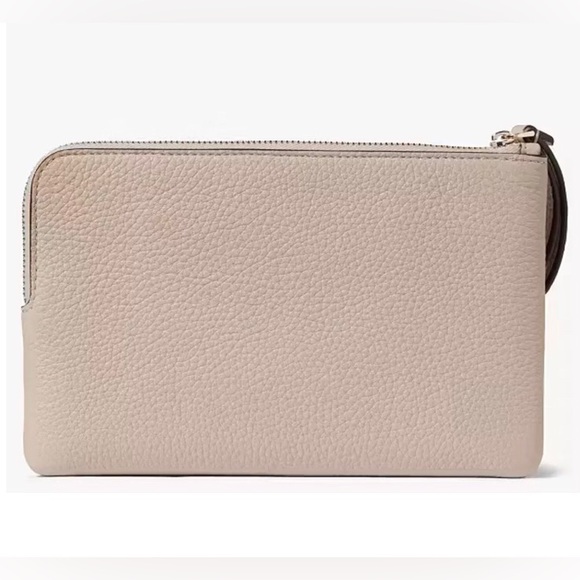 NWT! Kate Spade's Leila Medium L-Zip Wristlet. Color warm beige. - Picture 3 of 3